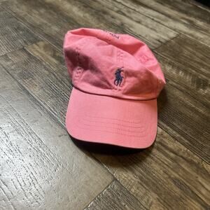 Polo Ralph Lauren Hat Cap Strap Back Pink Blue Pony Embroidered Logo